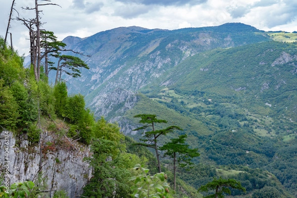 Fototapeta View from the mountain spiral highway in Durmitor over the Tara river