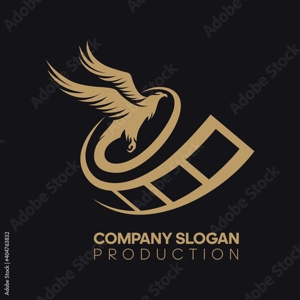 Fototapeta Logo elements: eagle, golden eagle, film. Vector.