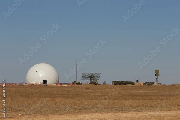 Fototapeta military base with rads and dome