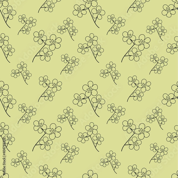 Obraz vector seamless doodle pattern with flowers on a background
