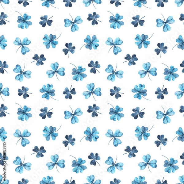 Obraz seamless floral pattern with watercolor clover pattern