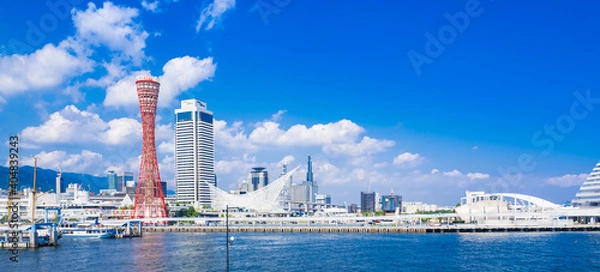 Obraz 神戸ポートタワーとベイエリア　ワイド