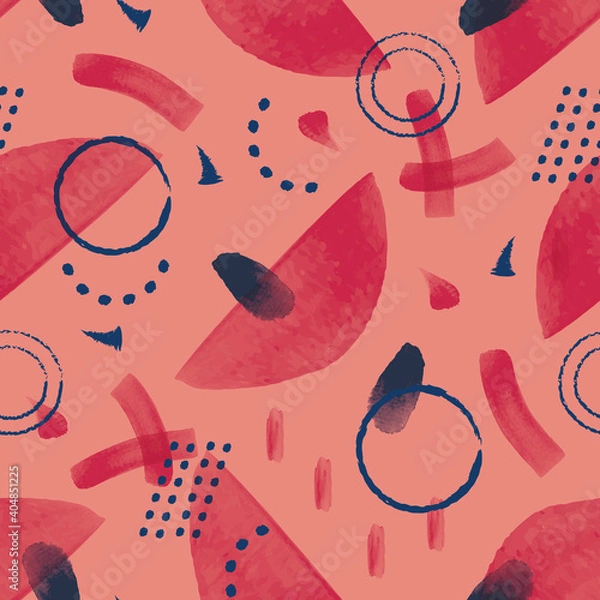 Fototapeta Vector painted colourful abstract seamless pattern