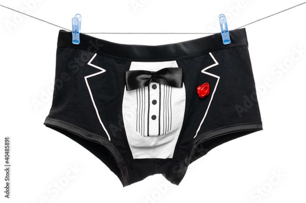 Fototapeta Funny underpants hanging on rope