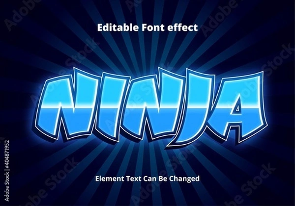 Fototapeta ninja editable text effect