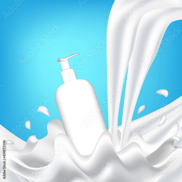 Obraz milk bottle body lotion cream vector