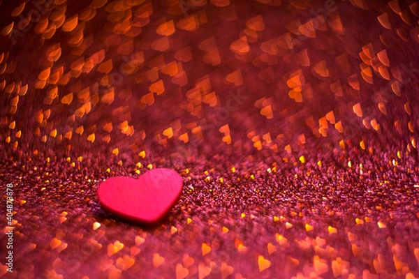 Obraz red heart on a shiny background
