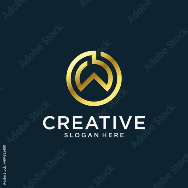 Obraz Initial W logo design inspiration