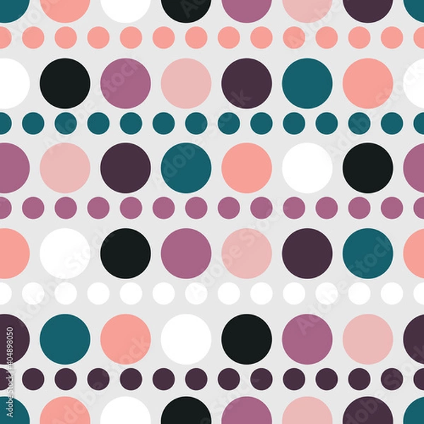 Fototapeta Simple vector repeat pattern with colorful dots