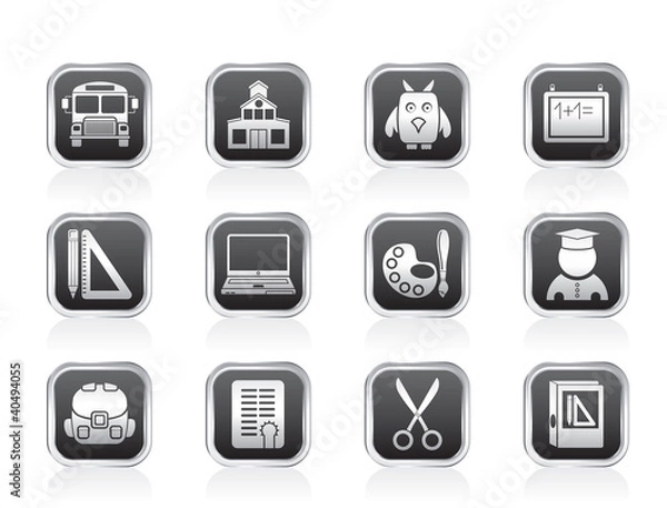 Fototapeta School and education objects - vector illustration