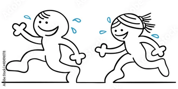 Obraz rysunek para joggingu