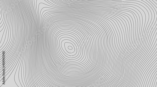 Obraz The stylized height of the topographic contour in lines and contours. The concept of a conditional geography scheme and the terrain path. Black on Gray. Ultra wide size. Vector illustration.