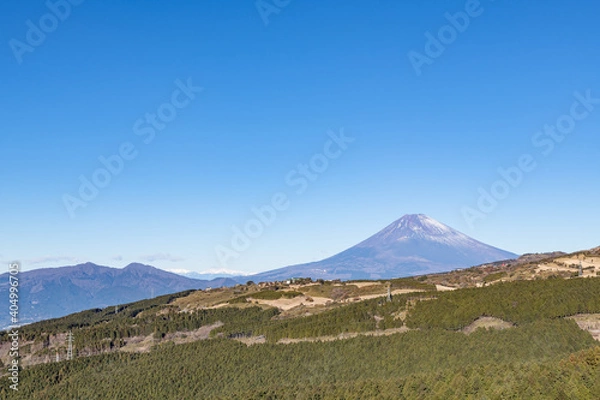 Fototapeta 伊豆スカイラインから見た冬の富士山