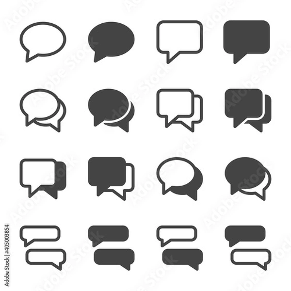 Fototapeta speech bubble and chat box icon set,vector and illustration