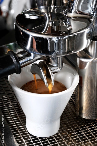 Obraz espresso coffee in espresso machine