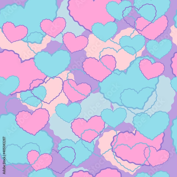Obraz seamless vector pattern with color hearts