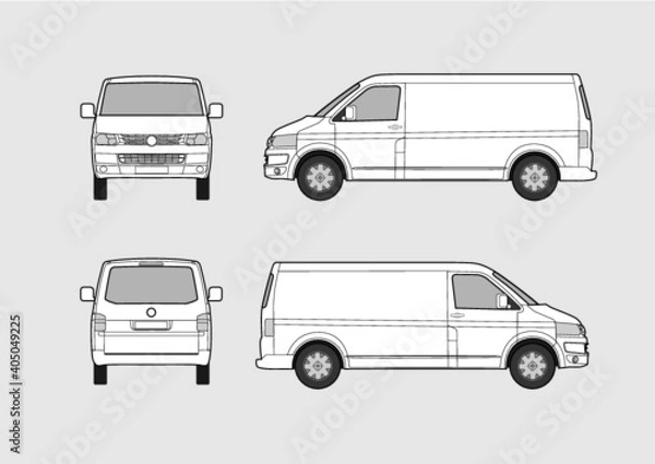 Fototapeta Cargo delivery van illustration