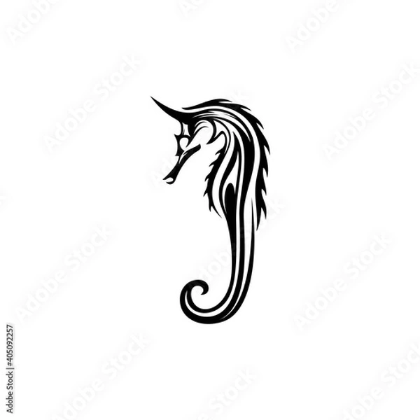 Obraz black Seahorses tattoo