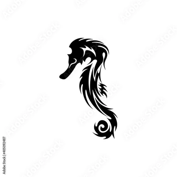 Obraz black Seahorses tattoo