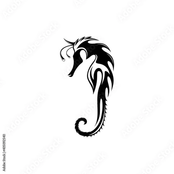 Obraz black Seahorses tattoo