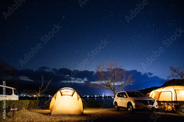 Obraz キャンプ場の夜景