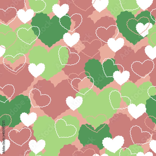 Obraz Seamless vector pattern with color heart
