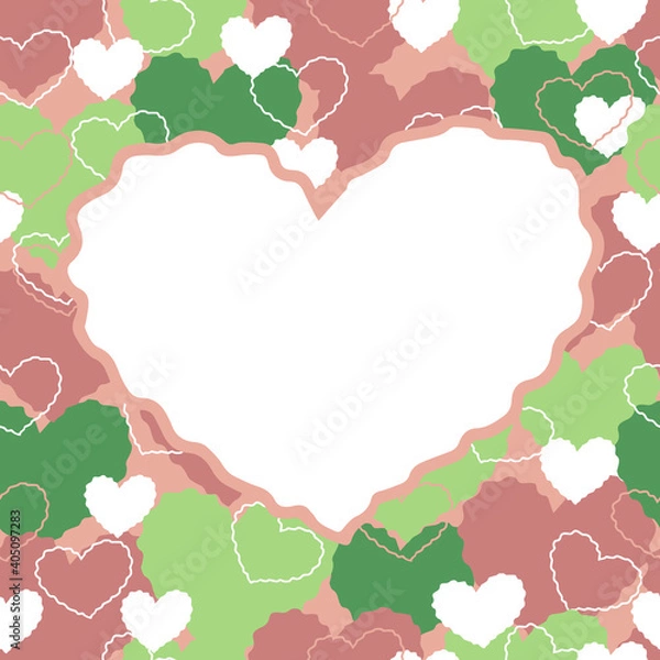 Obraz square Greeting card template with heart