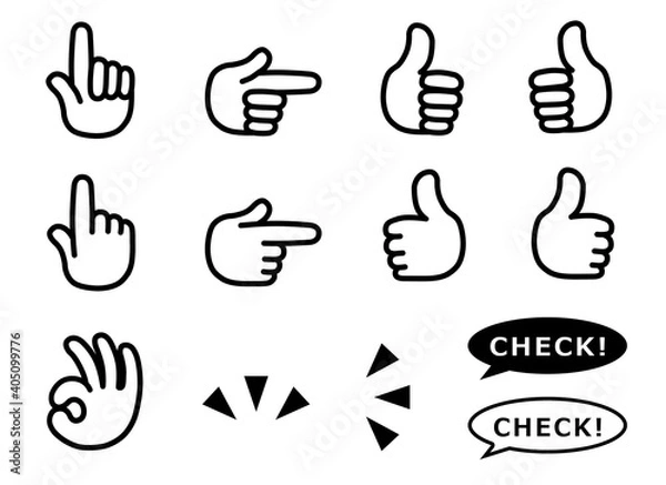 Fototapeta 手　アイコンセット