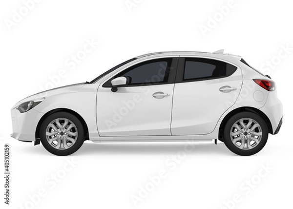 Fototapeta Car Hatchback Isolated