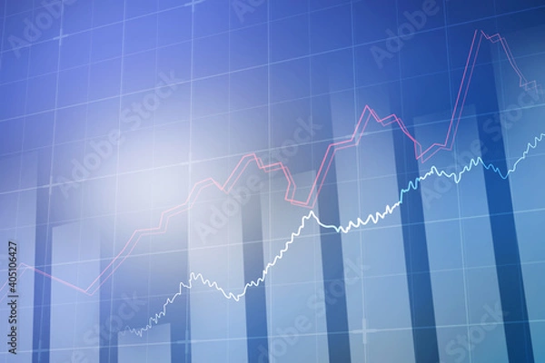 Fototapeta 2d rendering Stock market online business concept. business Graph 