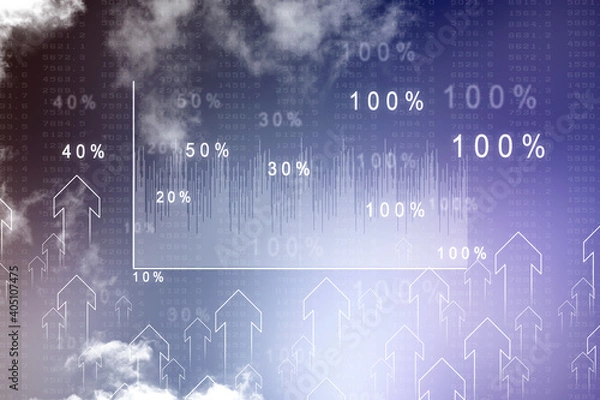 Fototapeta 2d rendering Stock market online business concept. business Graph 