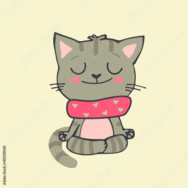 Obraz Little cats have fun doing yoga