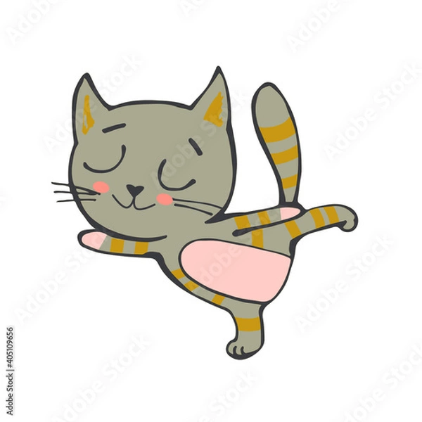 Obraz Little cats have fun doing yoga