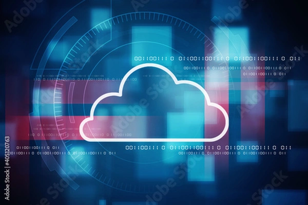 Fototapeta 2d rendering technology Cloud computing 