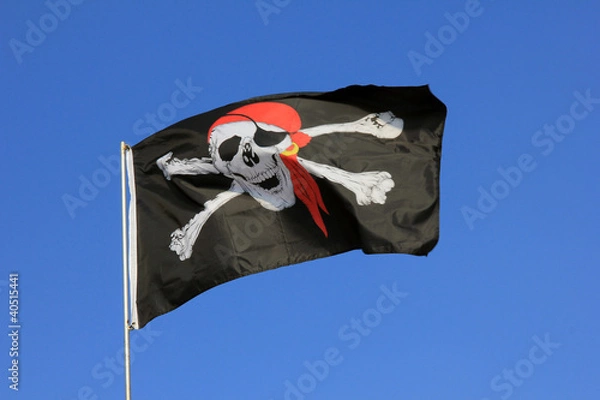 Obraz pirate flag with blue sky background