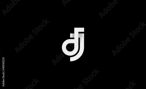 Obraz letter dj monogram logo design vector illustration