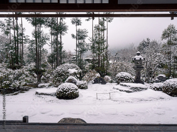 Obraz 雪の額縁庭園