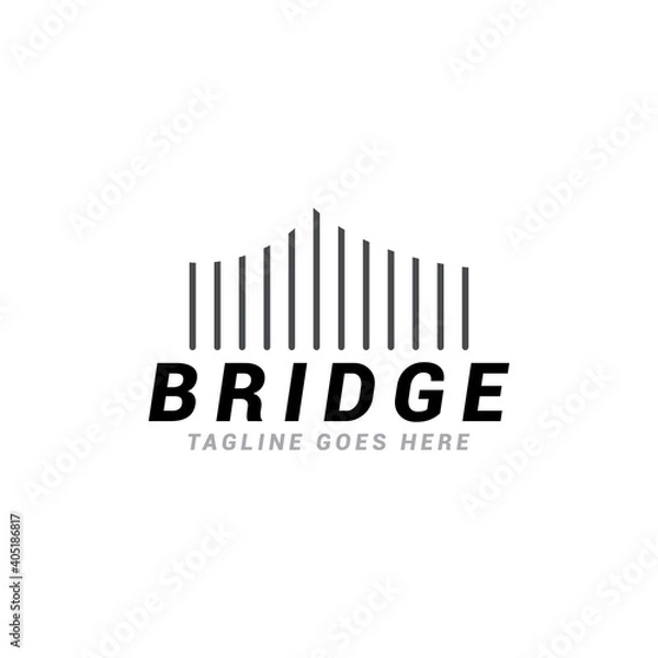 Fototapeta Bridge logo icon vector template.