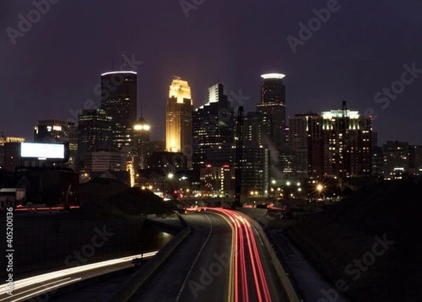 Obraz Minneapolis night skyline 