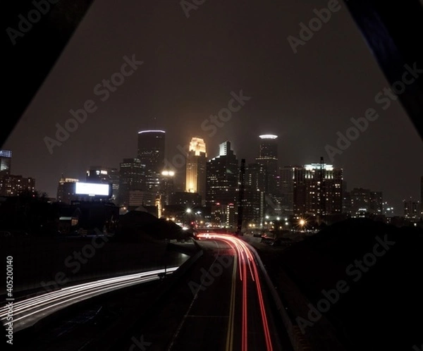 Obraz Minneapolis night skyline 
