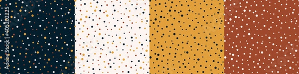 Fototapeta Dots Seamless Patterns Vector Set. Abstract Geometric Multicolor Backgrounds with Small Circles. Polka Dots Wallpaper
