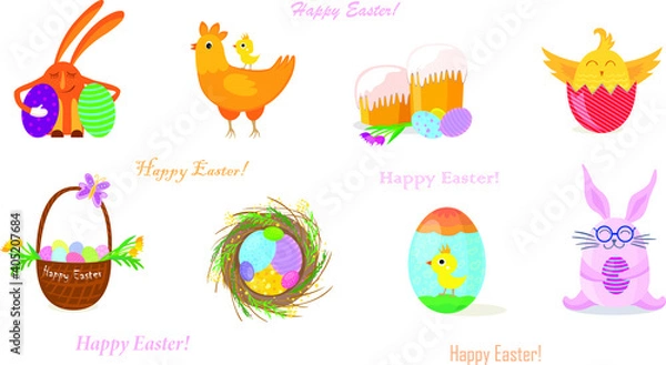 Obraz Vector illustration of easter elements