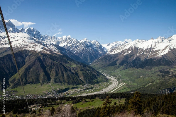 Fototapeta snow-capped mountains of Georgia
