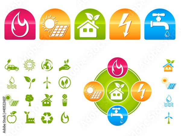 Obraz Przycisk i ikony