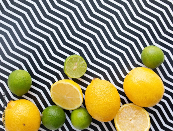 Obraz yellow lemons on a flat lay