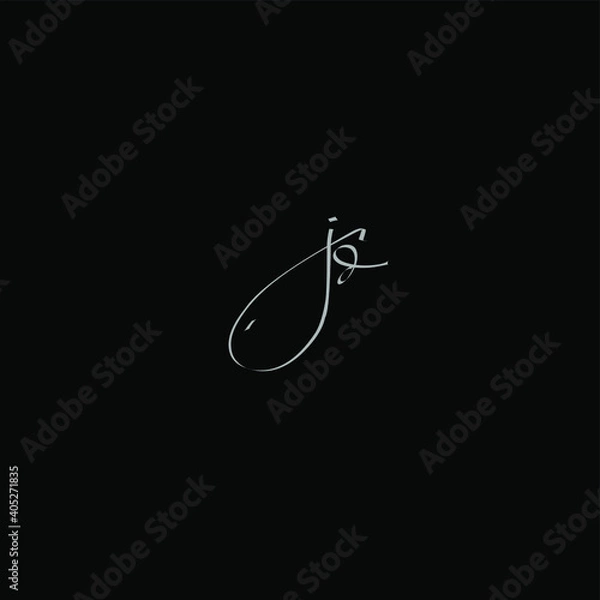 Fototapeta Jd initial handwriting black background