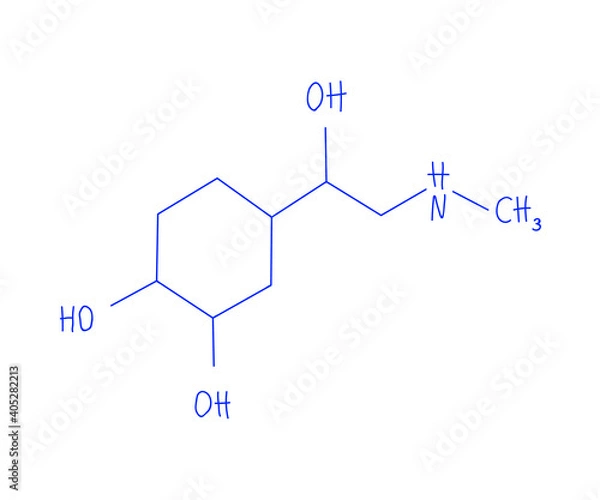 Fototapeta Molecular formula of adrenaline. Symbol. Vector illustration.