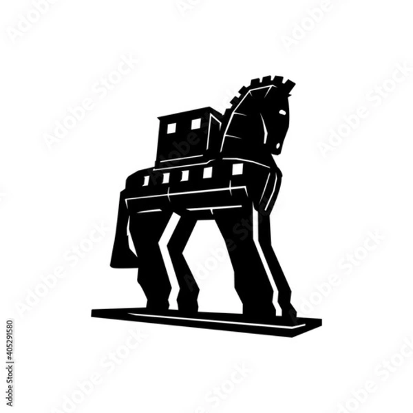 Fototapeta Trojan Horse at Troy icon vector. White background