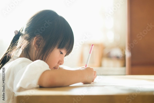 Obraz 勉強をする女の子 