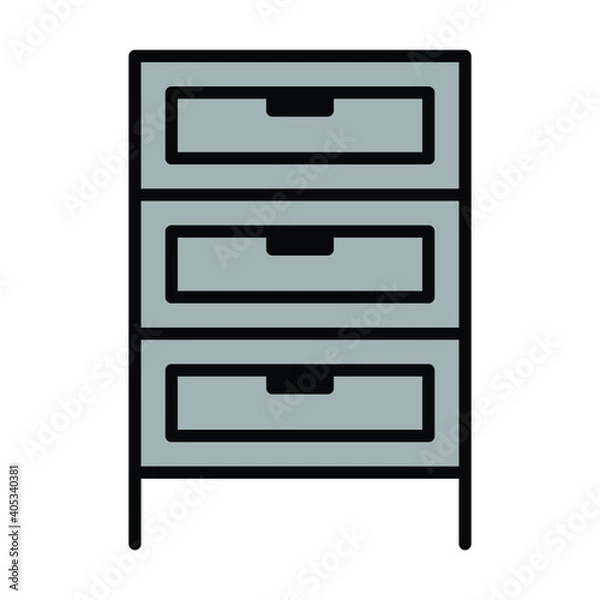 Obraz wooden shelf icon, home interior vector